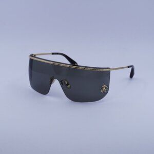 Roberto Cavalli SRC012M 0300 Sunglasses Shiny Rose Gold Shield Frame, Grey Lense